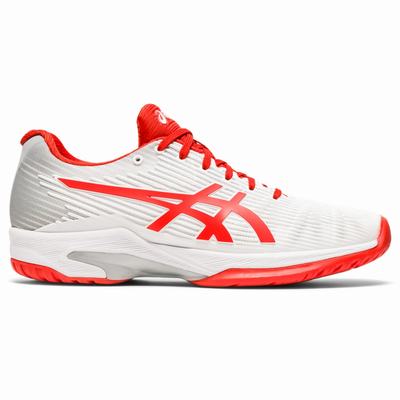 Asics Solution Speed FF - Naisten Tenniskengät - Valkoinen/Punainen